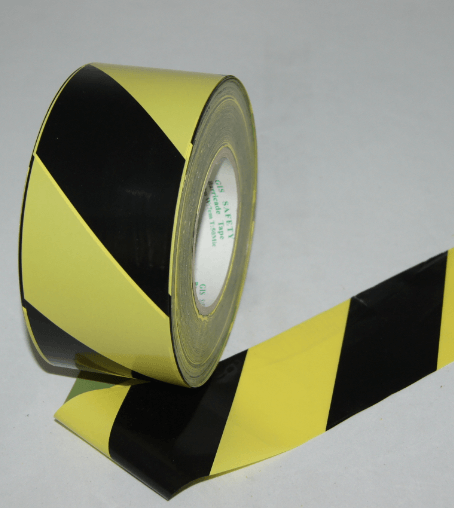 Лента сигнальная оградительная чёрно-жёлтая